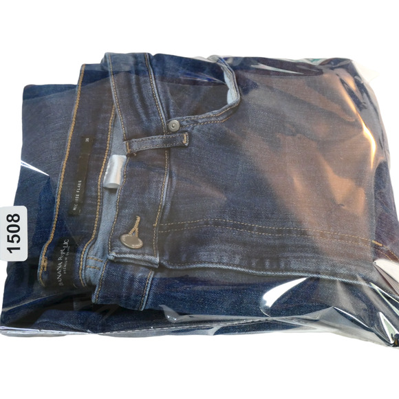 Banana Republic High Rise Flare Blue Jeans 35 Actual Measures 40W x 33L Bootcut - Picture 8 of 8